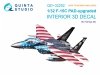 Quinta Studio QD+32252 F-15C PAD-upgraded 3D-Printed & coloured Interior on decal paper (Tamiya) (with 3D-printed resin parts) 1/32